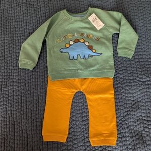 JoJo Maman Bebe Cute-a-saurus Dinosaur Baby Outfit NWT